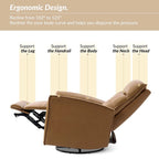 Fauteuil inclinable électrique en cuir véritable | Appuie-tête et repose-pieds électriques | Port USB | 150 kg | Pivotant et à bascule