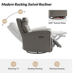 Fauteuil inclinable électrique en cuir véritable | Appuie-tête et repose-pieds électriques | Port USB | 150 kg | Pivotant et à bascule