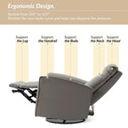 Fauteuil inclinable électrique en cuir véritable | Appuie-tête et repose-pieds électriques | Port USB | 150 kg | Pivotant et à bascule