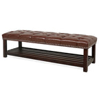 Banc rembourré à piètement en bois pour chambre à coucher ou entrée