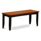 Banc de salle à manger en bois massif 52" | Hévéa | Cappuccino / Marron sellier / Noir | Rectangulaire | 17"H