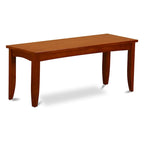 Banc de salle à manger en bois massif 52" | Hévéa | Cappuccino / Marron sellier / Noir | Rectangulaire | 17"H