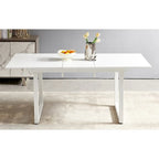 Table de salle à manger carrée extensible avec pied en métal, table de cuisine moderne peu encombrante (180 cm L x 80 cm P x 75 cm H)