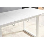 Table de salle à manger carrée extensible avec pied en métal, table de cuisine moderne peu encombrante (180 cm L x 80 cm P x 75 cm H)