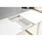 Table de salle à manger carrée extensible avec pied en métal, table de cuisine moderne peu encombrante (180 cm L x 80 cm P x 75 cm H)