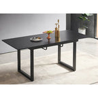 Table de salle à manger carrée extensible avec pied en métal, table de cuisine moderne peu encombrante (180 cm L x 80 cm P x 75 cm H)