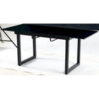 Table de salle à manger carrée extensible avec pied en métal, table de cuisine moderne peu encombrante (180 cm L x 80 cm P x 75 cm H)