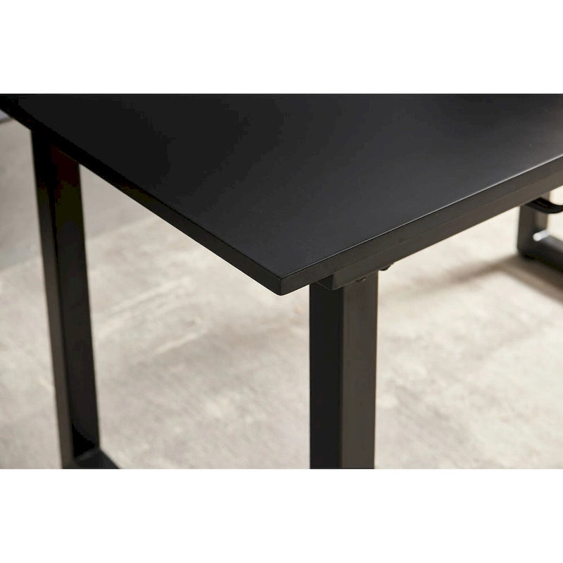 Table de salle à manger carrée extensible avec pied en métal, table de cuisine moderne peu encombrante (180 cm L x 80 cm P x 75 cm H)