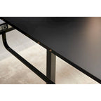 Table de salle à manger carrée extensible avec pied en métal, table de cuisine moderne peu encombrante (180 cm L x 80 cm P x 75 cm H)