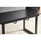Table de salle à manger carrée extensible avec pied en métal, table de cuisine moderne peu encombrante (180 cm L x 80 cm P x 75 cm H)