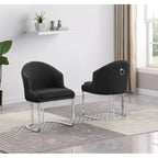 Chaises de salle à manger capitonnées (lot de 2) | Piètement en fer chromé | Sans accoudoirs | Hauteur d'assise 48 cm | Plusieurs coloris