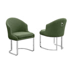 Chaises de salle à manger capitonnées (lot de 2) | Piètement en fer chromé | Sans accoudoirs | Hauteur d'assise 48 cm | Plusieurs coloris