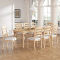 Ensemble de salle à manger 9 pièces avec table extensible et 8 chaises rembourrées