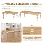 Ensemble de salle à manger 9 pièces avec table extensible et 8 chaises rembourrées
