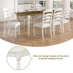 Ensemble de salle à manger 9 pièces avec table extensible et 8 chaises rembourrées