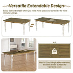 Ensemble de salle à manger 9 pièces avec table extensible et 8 chaises rembourrées