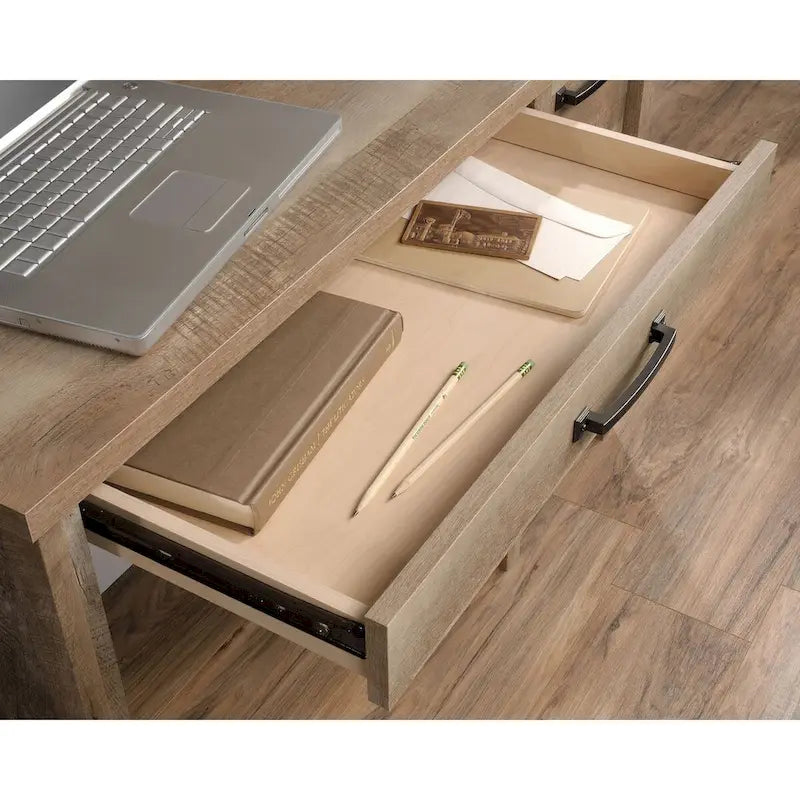 Bureau à domicile avec 3 tiroirs et rangement pour dossiers | Chêne Lintel | 43,15 po l | Dossiers suspendus format lettre