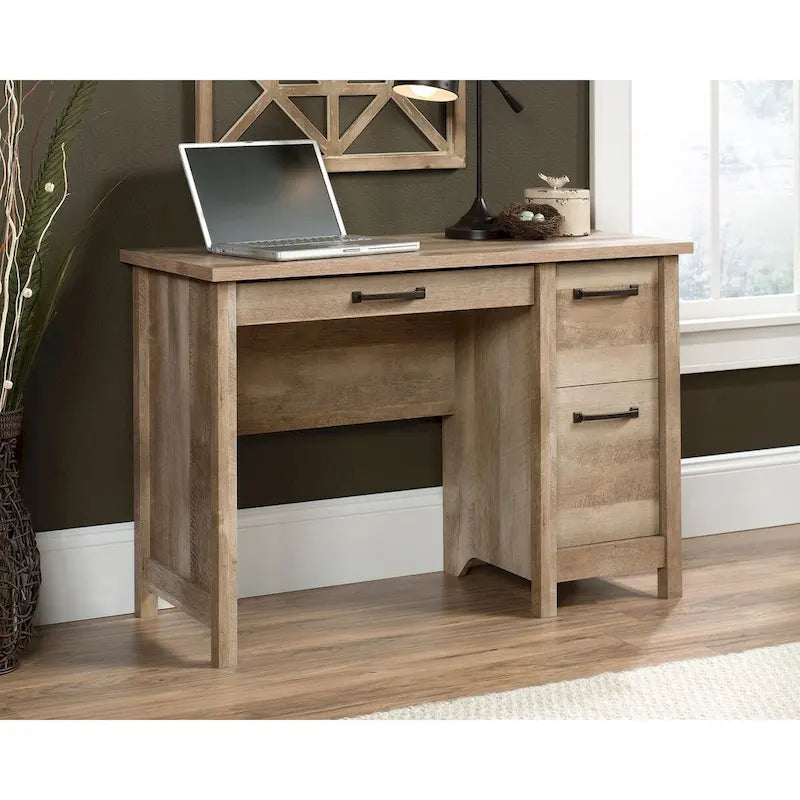 Bureau à domicile avec 3 tiroirs et rangement pour dossiers | Chêne Lintel | 43,15 po l | Dossiers suspendus format lettre