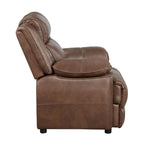Ensemble 3 pièces de canapé, causeuse et fauteuil transitionnels | Similicuir marron foncé | Ressorts ensachés | Accoudoirs moelleux