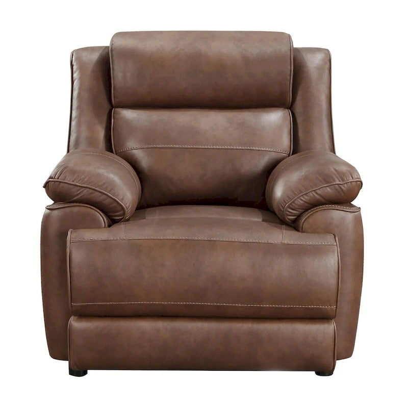 Ensemble 3 pièces de canapé, causeuse et fauteuil transitionnels | Similicuir marron foncé | Ressorts ensachés | Accoudoirs moelleux