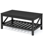 Table basse de ferme avec étagère inférieure ouverte | MDF | Coins antichoc | 102 cm (40,2 po) de largeur