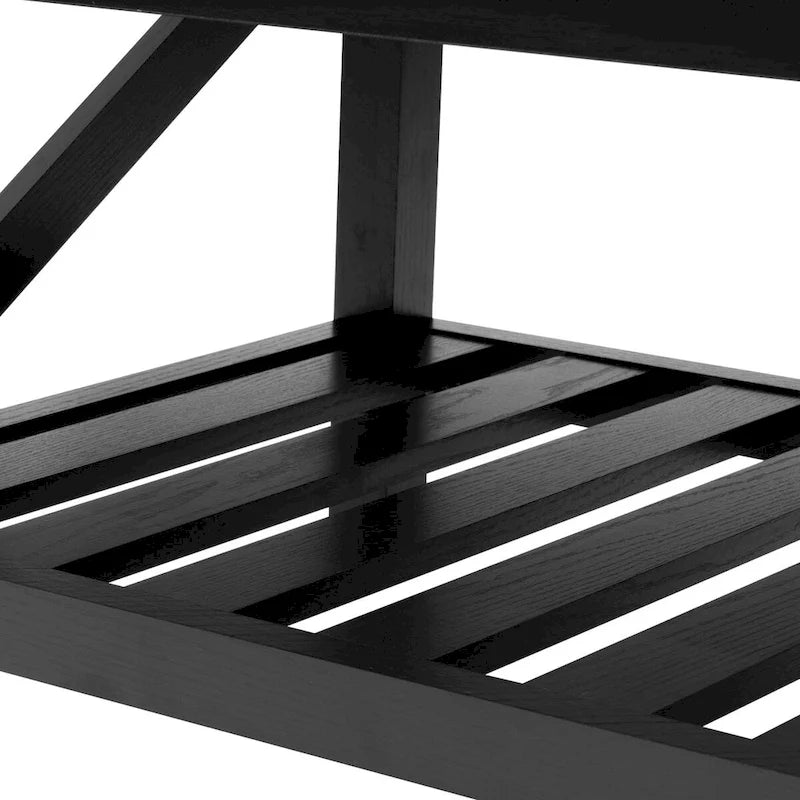 Table basse de ferme avec étagère inférieure ouverte | MDF | Coins antichoc | 102 cm (40,2 po) de largeur