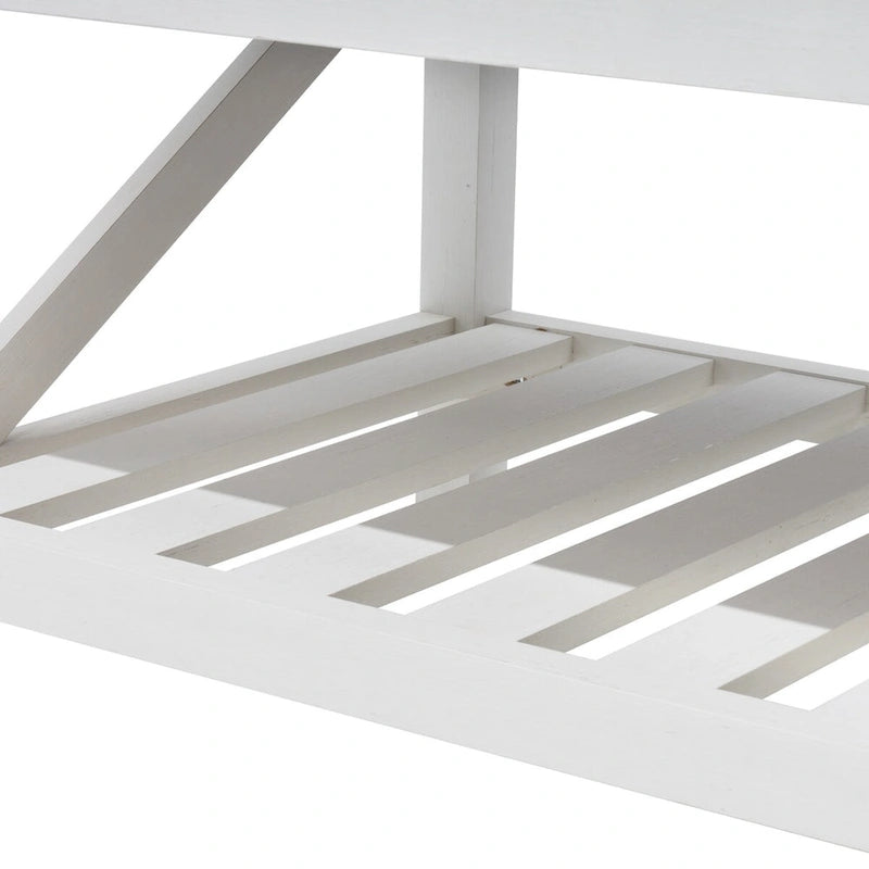 Table basse de ferme avec étagère inférieure ouverte | MDF | Coins antichoc | 102 cm (40,2 po) de largeur