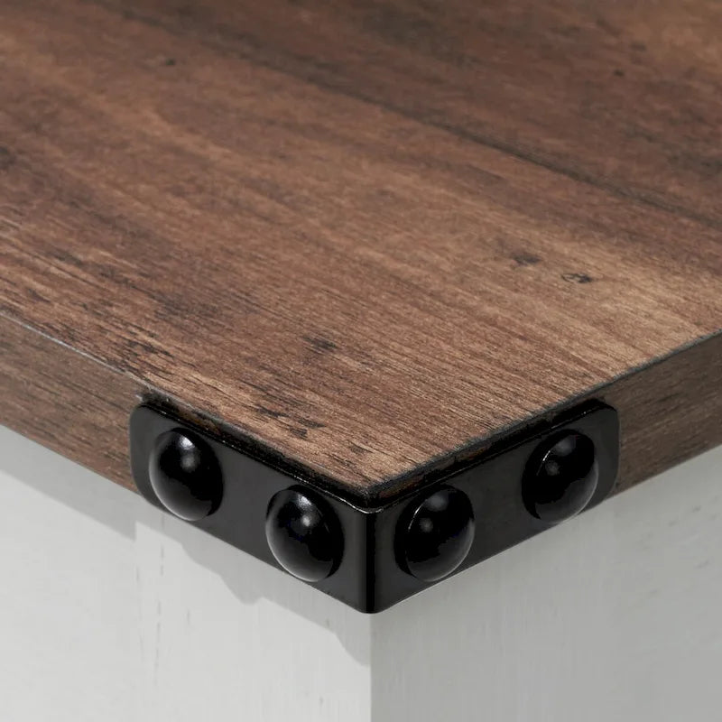 Table basse de ferme avec étagère inférieure ouverte | MDF | Coins antichoc | 102 cm (40,2 po) de largeur