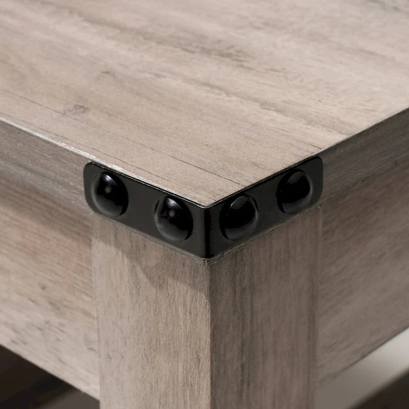 Table basse de ferme avec étagère inférieure ouverte | MDF | Coins antichoc | 102 cm (40,2 po) de largeur