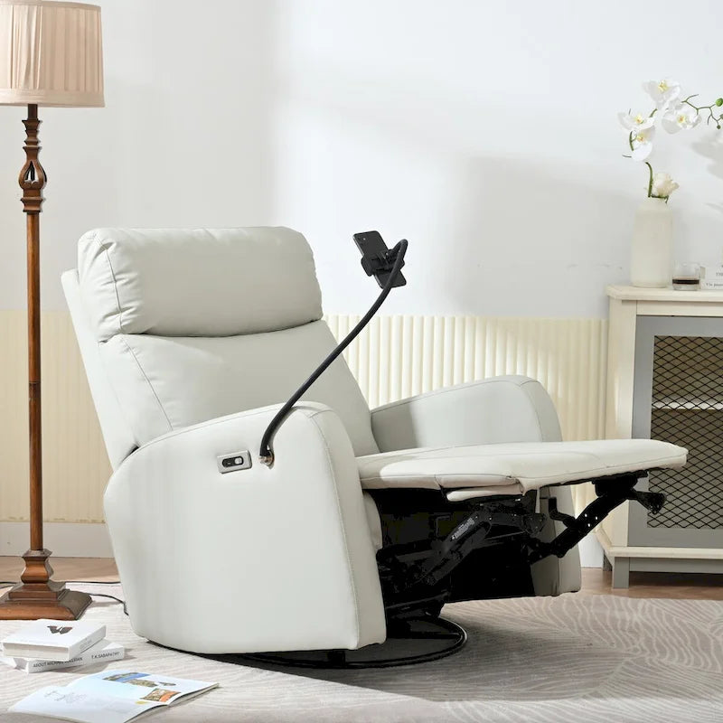 Fauteuil inclinable motorisé, pivotant et basculant | Rotation à 270° | Inclinaison à 30° | Inclinaison à 90-150° | Ports USB | Fauteuil de crèche