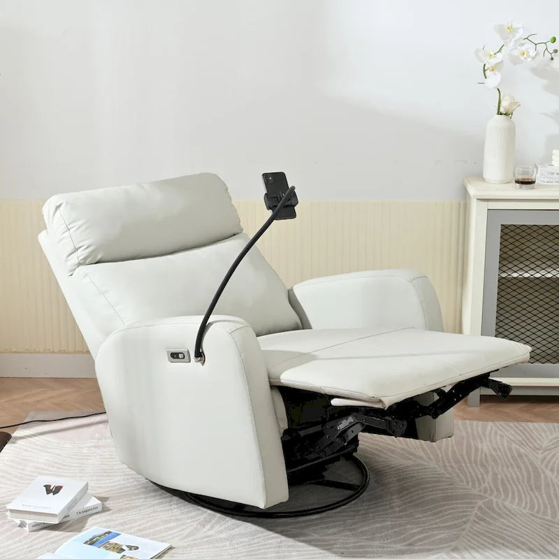 Fauteuil inclinable motorisé, pivotant et basculant | Rotation à 270° | Inclinaison à 30° | Inclinaison à 90-150° | Ports USB | Fauteuil de crèche