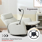 Fauteuil inclinable motorisé, pivotant et basculant | Rotation à 270° | Inclinaison à 30° | Inclinaison à 90-150° | Ports USB | Fauteuil de crèche