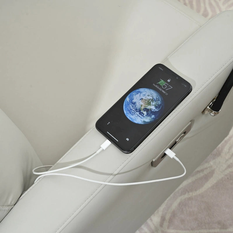 Fauteuil inclinable motorisé, pivotant et basculant | Rotation à 270° | Inclinaison à 30° | Inclinaison à 90-150° | Ports USB | Fauteuil de crèche