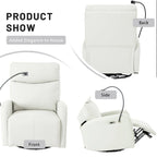 Fauteuil inclinable motorisé, pivotant et basculant | Rotation à 270° | Inclinaison à 30° | Inclinaison à 90-150° | Ports USB | Fauteuil de crèche