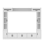 Meuble TV blanc avec plusieurs options de rangement Verre trempé - 96.9