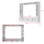 Meuble TV blanc avec plusieurs options de rangement Verre trempé - 96.9
