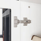 Meuble TV blanc avec plusieurs options de rangement Verre trempé - 96.9