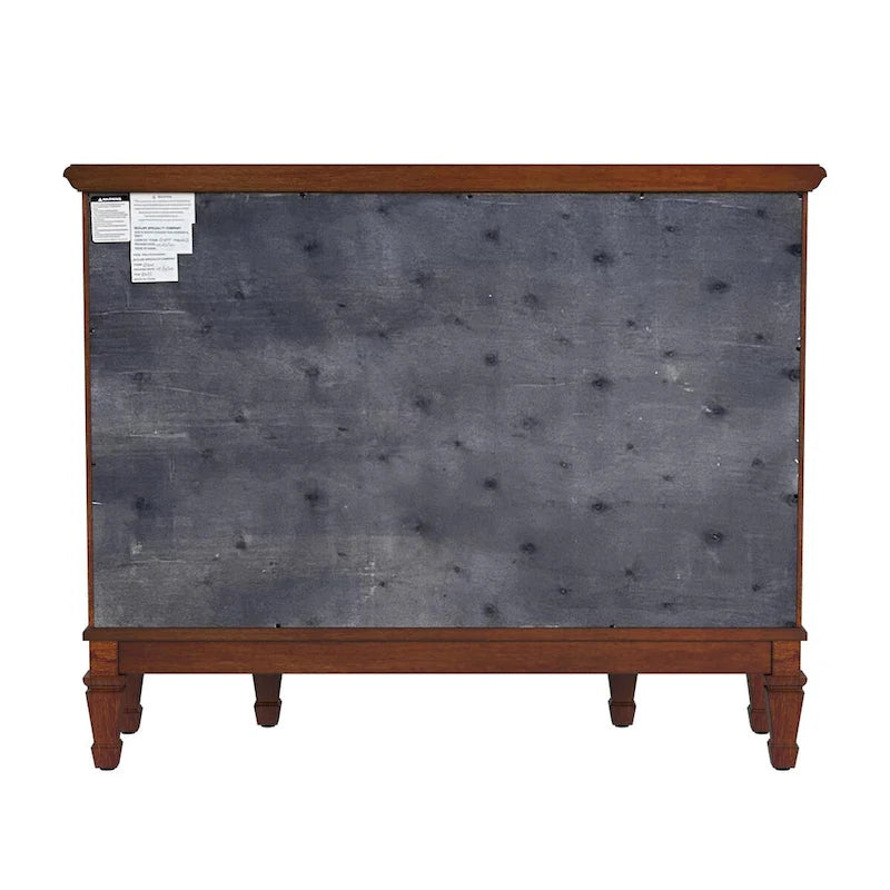 Meuble console avec 3 tiroirs doublés de feutre et 2 portes | Bois dur de peuplier | Placage de loupe de frêne | 101,6 cm L