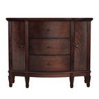 Meuble console avec 3 tiroirs doublés de feutre et 2 portes | Bois dur de peuplier | Placage de loupe de frêne | 101,6 cm L