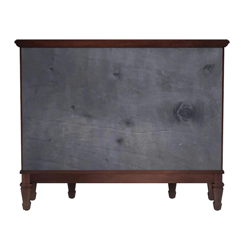 Meuble console avec 3 tiroirs doublés de feutre et 2 portes | Bois dur de peuplier | Placage de loupe de frêne | 101,6 cm L