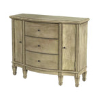 Meuble console avec 3 tiroirs doublés de feutre et 2 portes | Bois dur de peuplier | Placage de loupe de frêne | 101,6 cm L