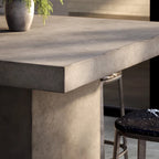 Table à manger carrée hauteur comptoir 59" | Béton fibré | Adaptée à l'extérieur | Gris foncé