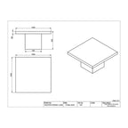 Table à manger carrée hauteur comptoir 59" | Béton fibré | Adaptée à l'extérieur | Gris foncé