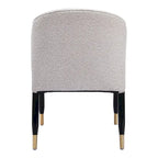 Chaise de salle à manger moderne | Tissu haute performance gris brumeux | Cadre en bois massif | Style glamour contemporain