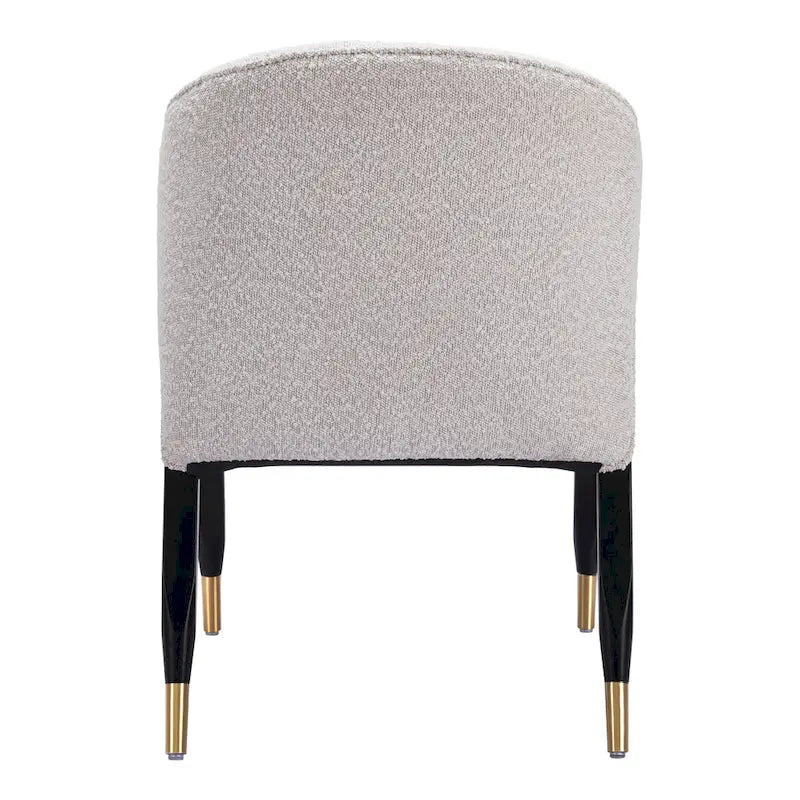 Chaise de salle à manger moderne | Tissu haute performance gris brumeux | Cadre en bois massif | Style glamour contemporain