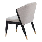 Chaise de salle à manger moderne | Tissu haute performance gris brumeux | Cadre en bois massif | Style glamour contemporain