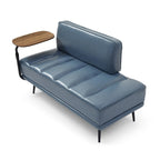 Banc de bout de lit de 56,3 po de large, rembourré en similicuir avec table d'appoint, plateau pivotant à 360 degrés, pouf d'entrée, pieds en métal