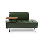 Banc de bout de lit de 56,3 po de large, rembourré en similicuir avec table d'appoint, plateau pivotant à 360 degrés, pouf d'entrée, pieds en métal