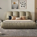 Lit Queen Size de Luxe Rembourré avec Tête de Lit Épaisse, Lit Queen Size en Velours avec Dossier Rembourré Surdimensionné